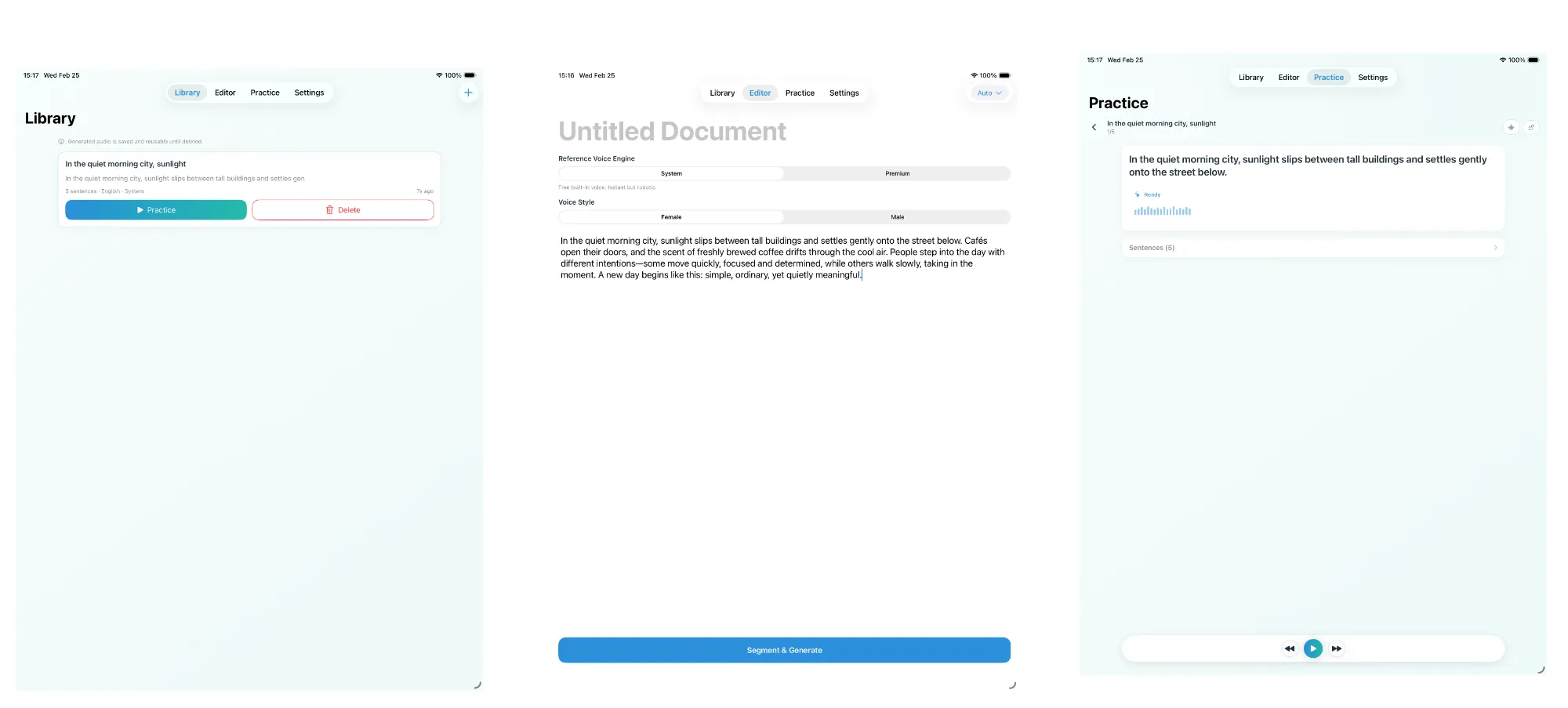 SentenceDeck on iPad