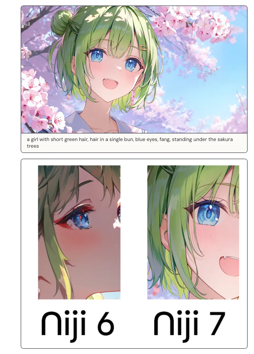 Niji 7 vs Niji 6 eye detail comparison