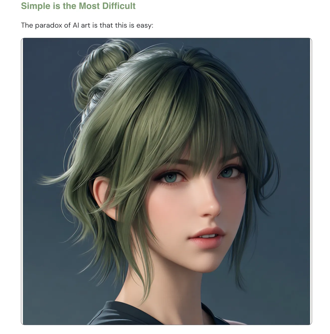 Comparison showing why simpler images can be harder for stochastic generation