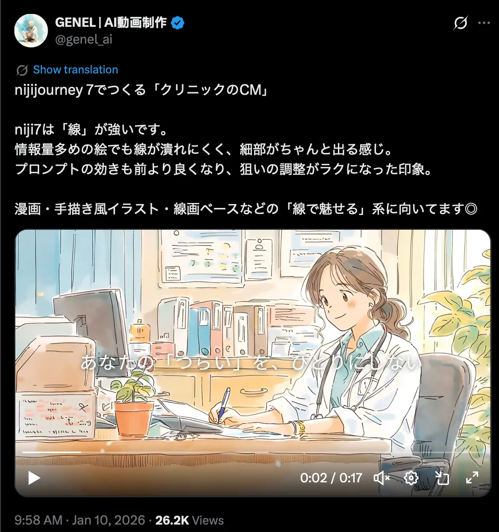 Community example: hospital CM-style animation frame 1