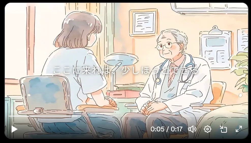 Community example: hospital CM-style animation frame 2