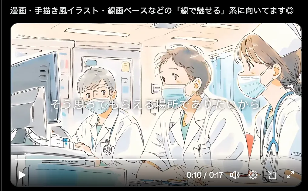 Community example: hospital CM-style animation frame 3