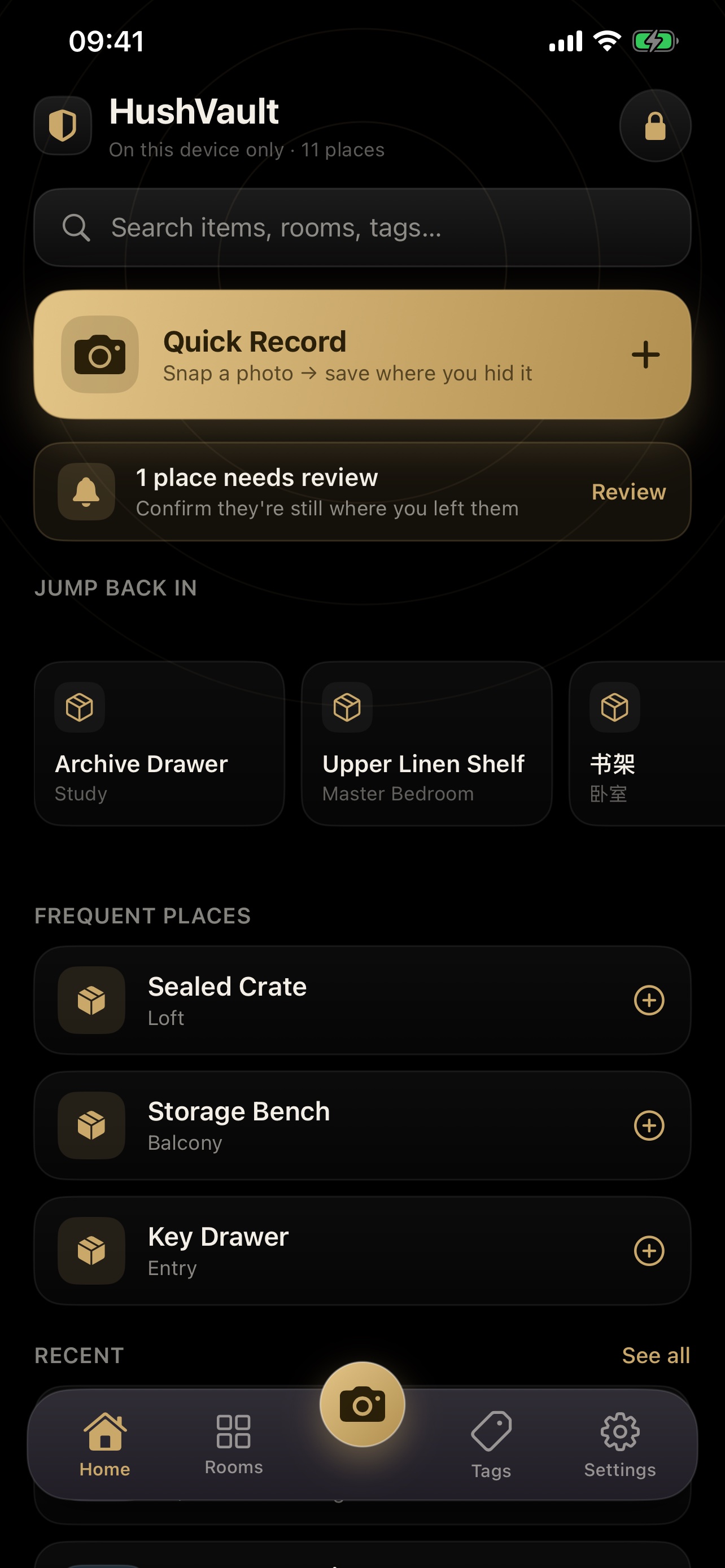 HushVault app screenshot 2